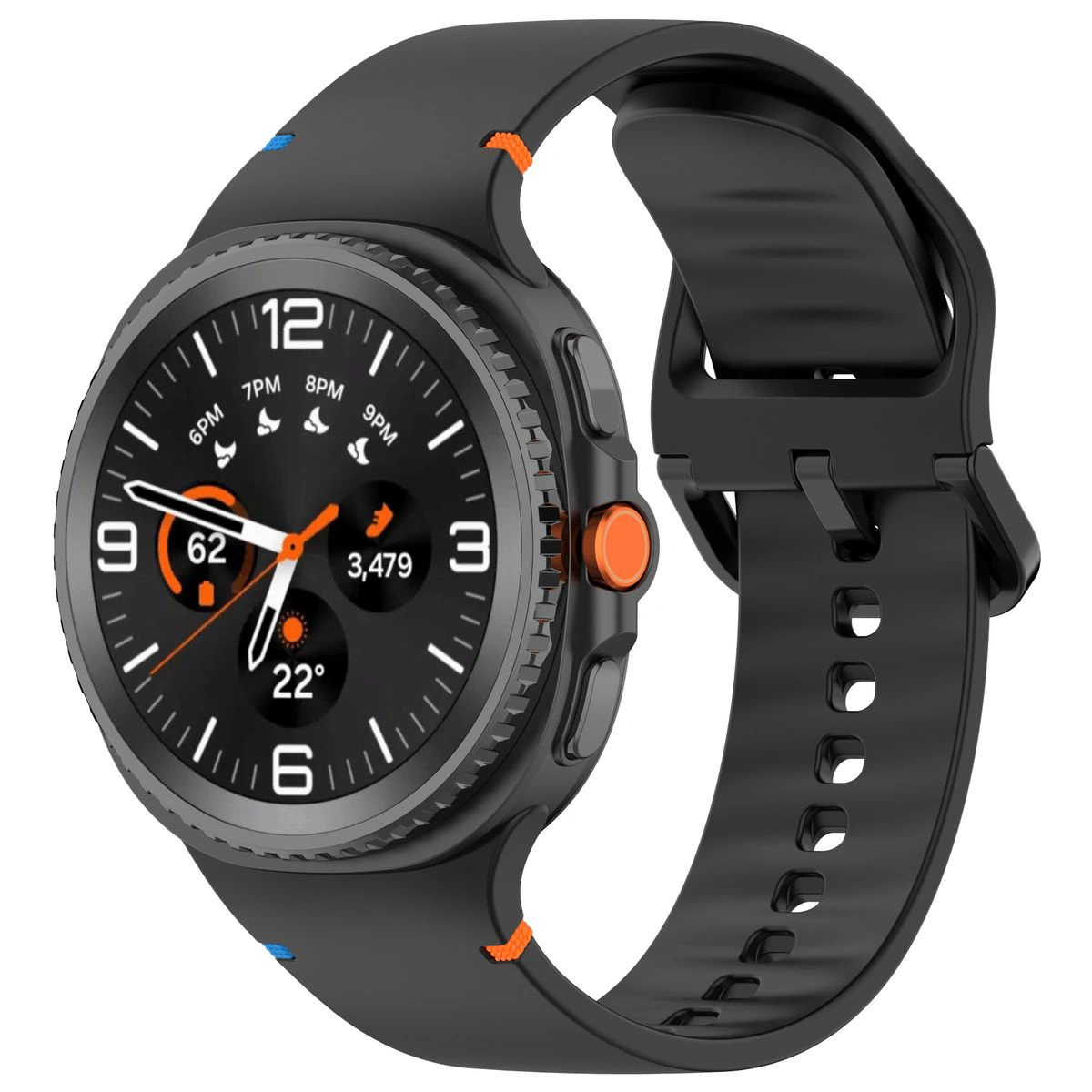 Silikonowy pasek Bizon Strap Watch Silicone G do Galaxy Watch 8 40 mm/44 mm/8 Classic 46 mm, czarny